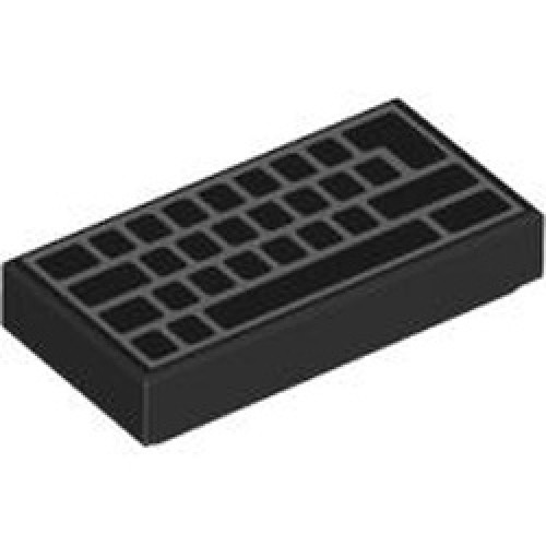 Flat Tile 1x2 Number 361 Black