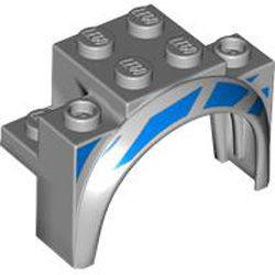 Brick with Arch 2x4x2 1/3 Number 1 Medium Stone Grey