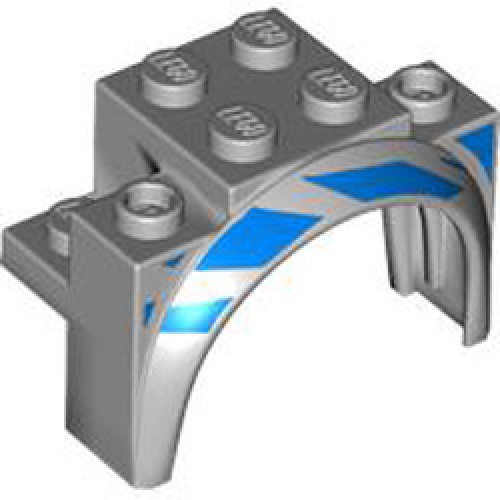 Brick with Arch 2x4x2 1/3 Number 2 Medium Stone Grey