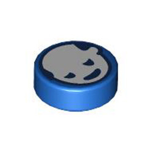 Flat Tile 1X1 Round Number 216 Bright Blue