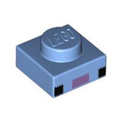 Plate 1x1 Number 22 Medium Blue