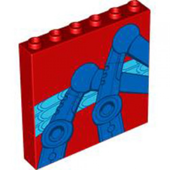 Wall Element 1x6x5 Number 19 Bright Red