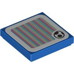 Flat Tile 2x2 with Sticker Number 221 Bright Blue