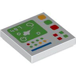 Flat Tile 2x2 Number 665 White Flat Tile 2x2 Number 665 White