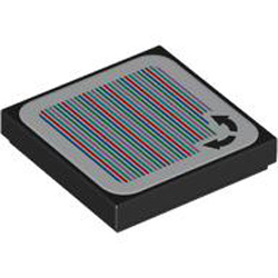 Flat Tile 2x2 with Sticker Number 228 Black