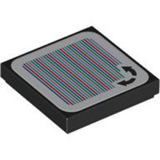 Flat Tile 2x2 with Sticker Number 228 Black