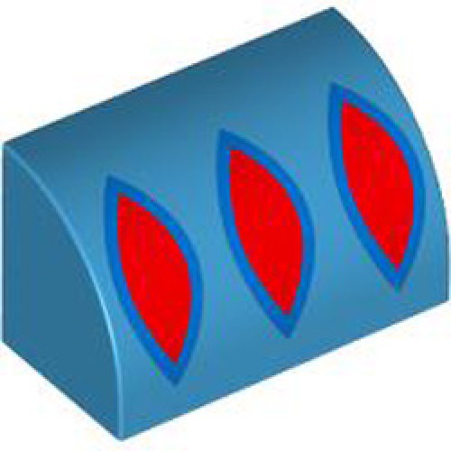 Brick 1x2 Outside Half Bow Number 23 Dark Azur Brick 1x2 Outside Half Bow Number 23 Dark Azur