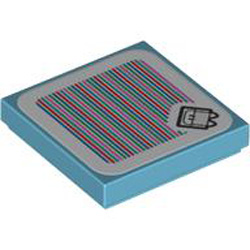 Flat Tile 2x2 with Sticker Number 230 Medium Azur