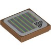 Flat Tile 2x2 with Sticker Number 232 Medium Nougat