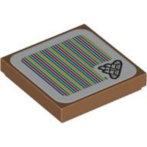 Flat Tile 2x2 with Sticker Number 232 Medium Nougat