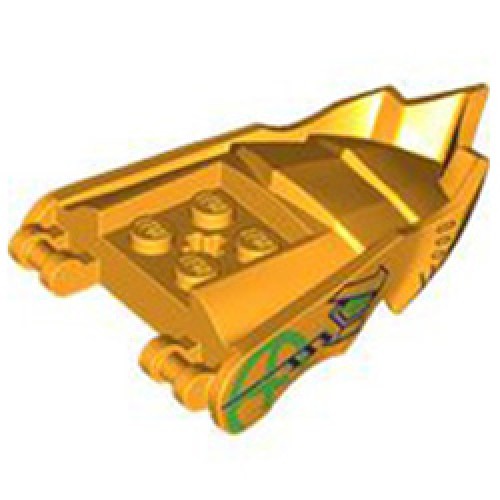 Dragon Head Jaw with Small Spikes with Green Sides Flame Yellowish Orange