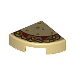 1/4 Circle Tile 1x1 Number 4 Brick Yellow 