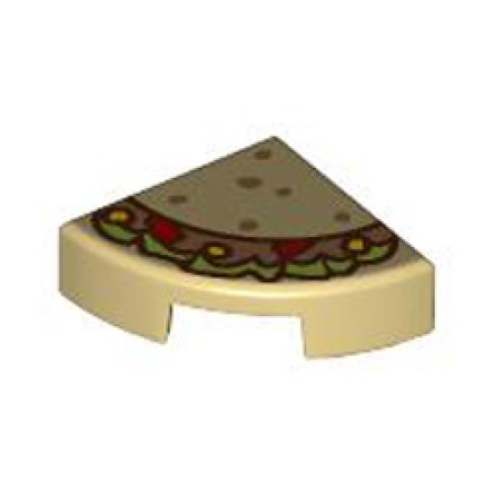 1/4 Circle Tile 1x1 Number 4 Brick Yellow 