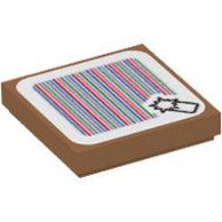 Flat Tile 2x2 with Sticker Number 160 Medium Nougat