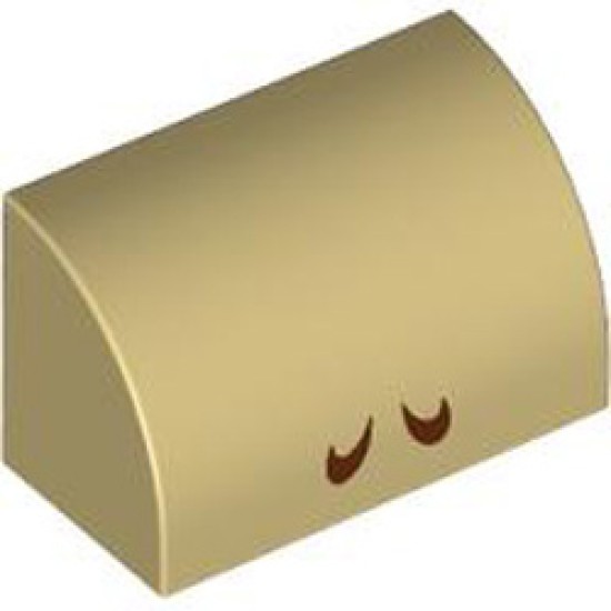 Brick 1x2 Outside Half Bow Number 27 Brick Yellow