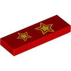 Flat Tile 1x3 Number 50 Bright Red