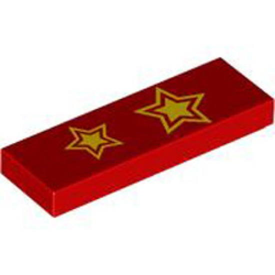 Flat Tile 1x3 Number 50 Bright Red