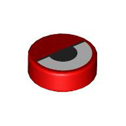 Flat Tile 1x1 Round Number 260 Bright Red