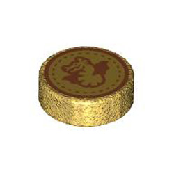 Flat Tile 1x1 Round Number 252 Warm Gold