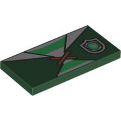 Flat Tile 2x4 Number 307 Earth Green