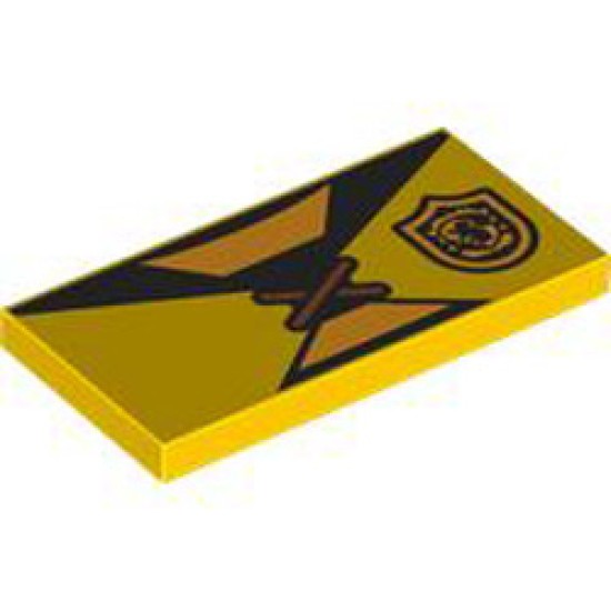 Flat Tile 2x4 Number 308 Bright Yellow