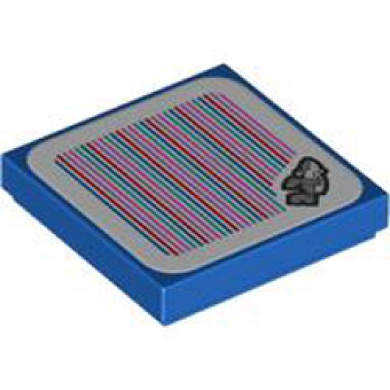 Flat Tile 2x2 with Sticker Number 247 Bright Blue