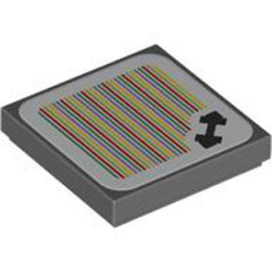 Flat Tile 2x2 with Sticker Number 250 Dark Stone Grey