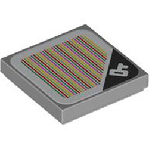 Flat Tile 2x2 with Sticker Number 252 Medium Stone Grey