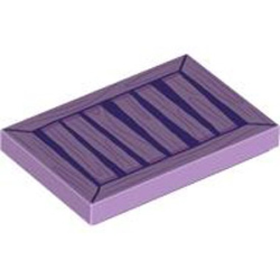 Flat Tile 2x3 Number 122 Lavender
