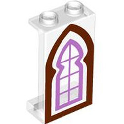 Wall Element 1x2x3 with Purple Window Transparent White