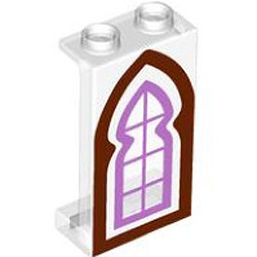 Wall Element 1x2x3 with Purple Window Transparent