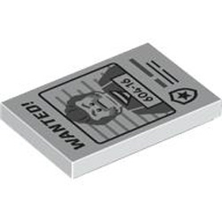 Flat Tile 2x3 Number 127 White