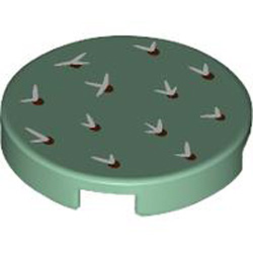 Flat Tile 2x2 Round Number 1285 Sand Green