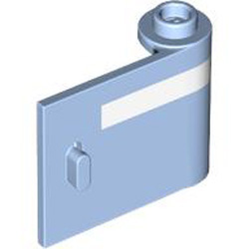 Right Door with Knob Hinge 1x3x2 Number 2 Light Royal Blue