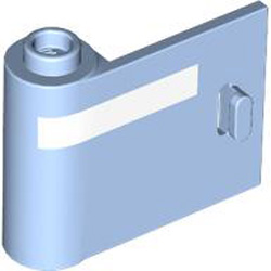 Left Door with Knob Hinge 1x3x2 Number 2 Light Royal Blue