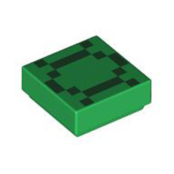 Flat Tile 1x1 with Pixels Dark Green