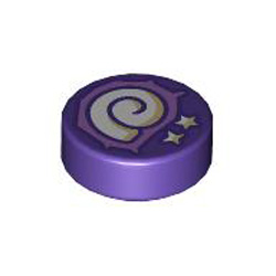 Flat Tile 1x1 Round Number 283 Medium Lilac