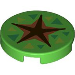Flat Tile 2x2 Round Number 1303 Bright Green