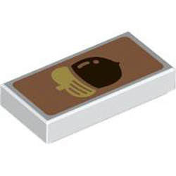 Flat Tile 1x2 Number 408 White