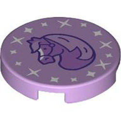 Flat Tile 2x2 Round Number 1294 Lavender