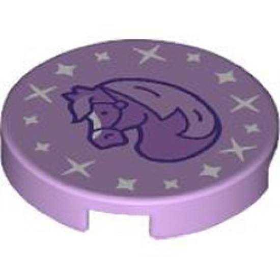 Flat Tile 2x2 Round Number 1294 Lavender