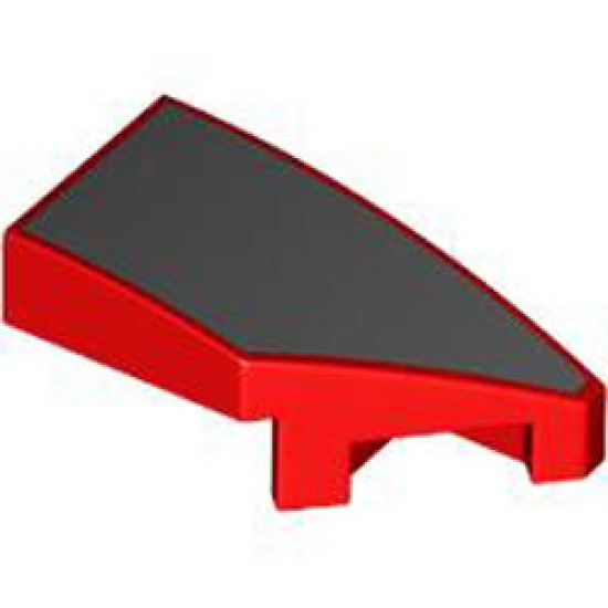 Right Plate 1x2 with Bow 45 Degree Cut Number 3 Bright Red