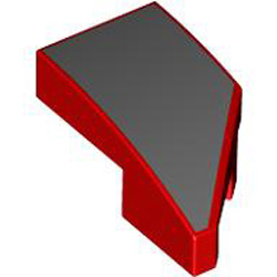 Left Plate 1x2 with Bow 45 Degree Cut Number 2 Bright Red