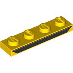 Plate 1x4 Number 4 Bright Yellow
