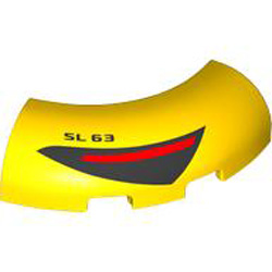 1/4 Arch Brick 3x3 with Cutout Number 3 Bright Yellow