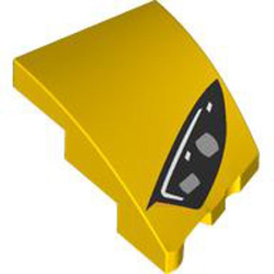 Brick 2x3 Outside Bow Left Number 8 Bright Yellow