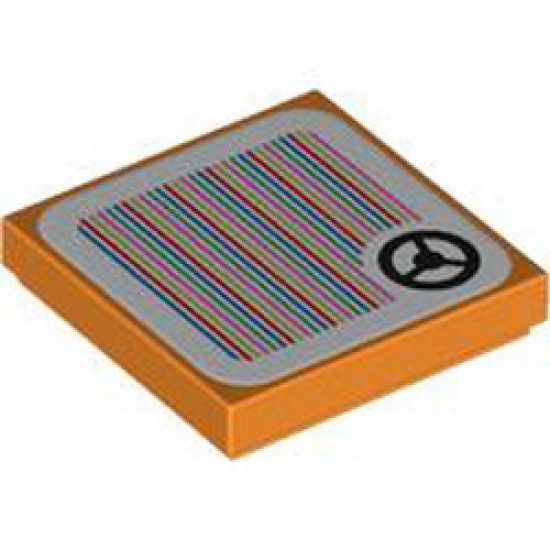 Flat Tile 2x2 with Sticker Number 257 Bright Orange