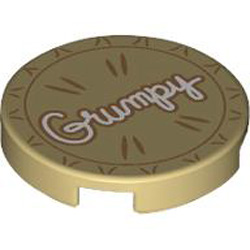 Flat Tile 2x2 Round Number 1306 Brick Yellow