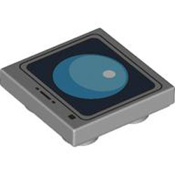 Flat Tile 2x2 Inverted Number 24 Medium Stone Grey