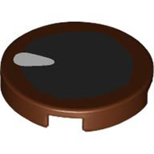 Flat Tile 2x2 Round Number 1307 Reddish Brown